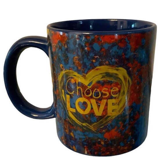 Penzeys Choose Love 2022 Ceramic Coffee Mug 12 Oz Blue & Multicolor - Picture 3 of 5